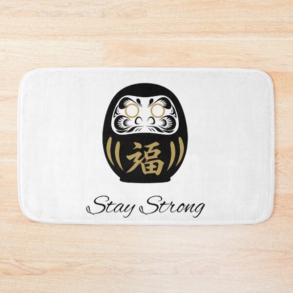 Item preview, Stay Strong Black Daruma Motivational Illustration designed and sold by daila70.
