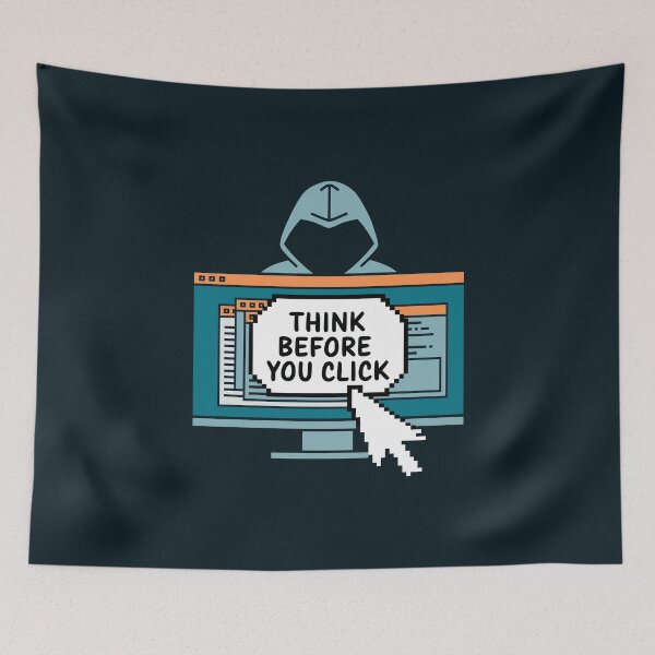 Item preview, Think Before You Click - Cybersecurity Phishing Awareness Pixel Art designed and sold by minki-graphics.