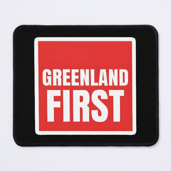 Item preview, Bold White Text Reading Greenland First on a Solid Red Background designed and sold by homydesign.