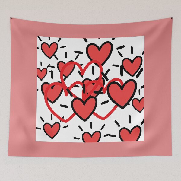 Item preview, Cute Red Heart Pattern – Love & Valentine Doodle designed and sold by 1234saad.