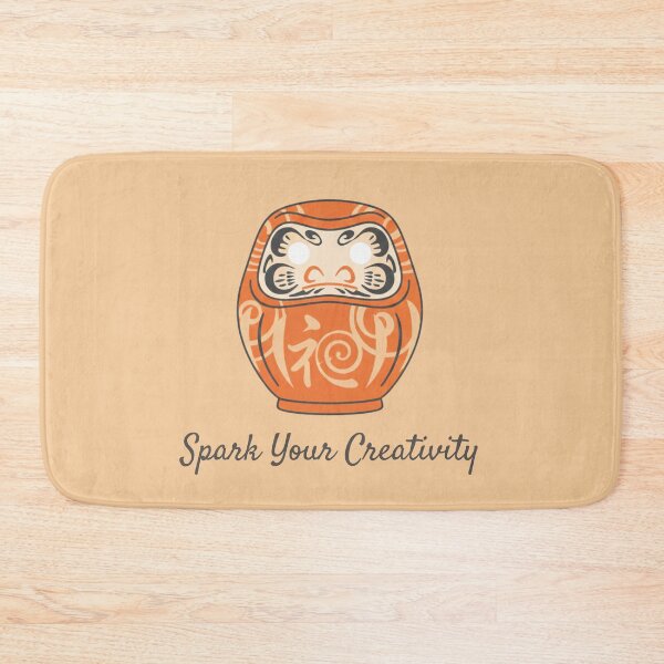 Item preview, Spark Your Creativity Orange Daruma Motivational Illustration designed and sold by daila70.