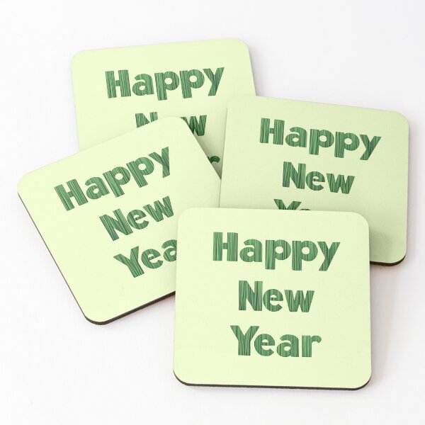Item preview, Green Textured Happy New Year Typography designed and sold by SyberGen.
