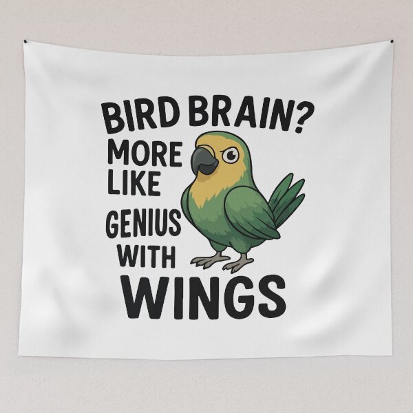Item preview, Bird Brain? More Like Genius With Wings – Funny Bird Cartoon designed and sold by storelibertys.