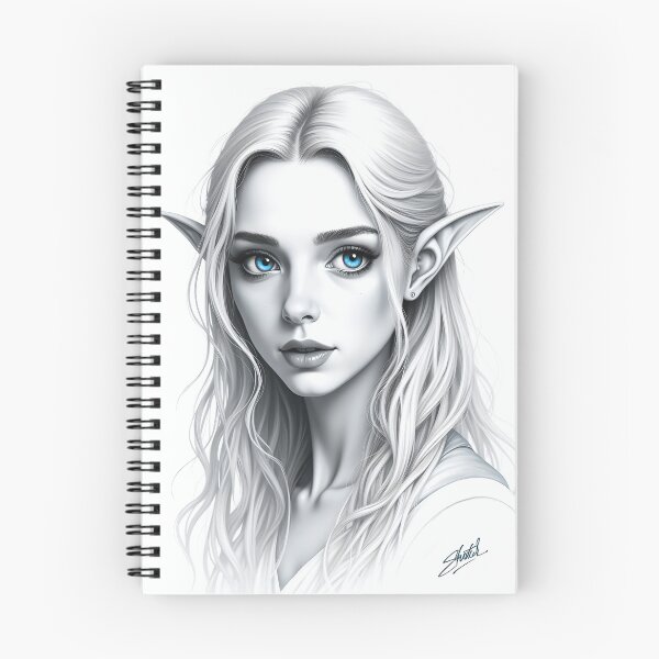 Item preview, Blue-Eyed Elf Portrait – Limited Edition Mythical Art designed and sold by ShadeScapeArt.