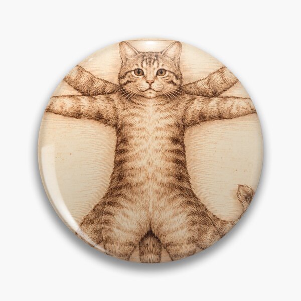 Item preview, Vitruvian Cat – Renaissance Leonardo da Vinci Style Feline Art designed and sold by DogLord.