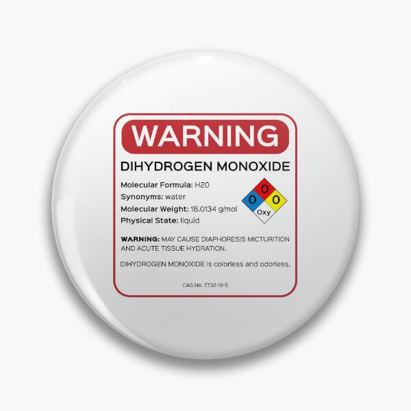 Item preview, Dihydrogen Monoxide Warning Label - Funny Chemistry Science Parody designed and sold by minki-graphics.