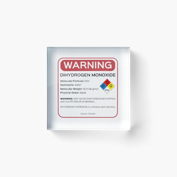 Item preview, Dihydrogen Monoxide Warning Label - Funny Chemistry Science Parody designed and sold by minki-graphics.