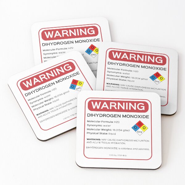 Item preview, Dihydrogen Monoxide Warning Label - Funny Chemistry Science Parody designed and sold by minki-graphics.