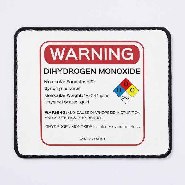 Item preview, Dihydrogen Monoxide Warning Label - Funny Chemistry Science Parody designed and sold by minki-graphics.