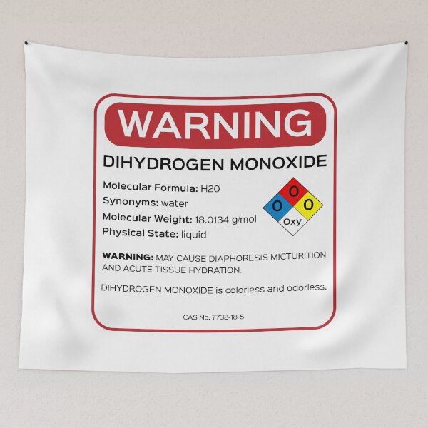 Item preview, Dihydrogen Monoxide Warning Label - Funny Chemistry Science Parody designed and sold by minki-graphics.