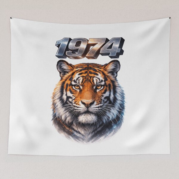 Item preview, 1974 Year of the Tiger Eastern Zodiac Tiger Strength Power Design designed and sold by AlexLineArt.