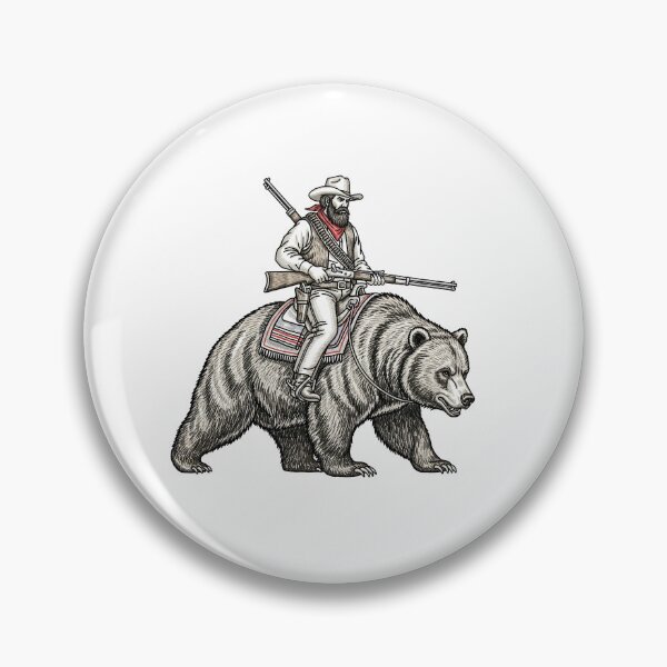 Item preview, Cowboy Riding Grizzly Bear with Rifle designed and sold by TeeARTHY.