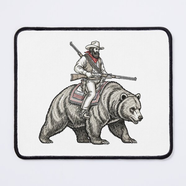 Item preview, Cowboy Riding Grizzly Bear with Rifle designed and sold by TeeARTHY.