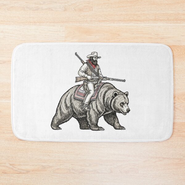 Item preview, Cowboy Riding Grizzly Bear with Rifle designed and sold by TeeARTHY.