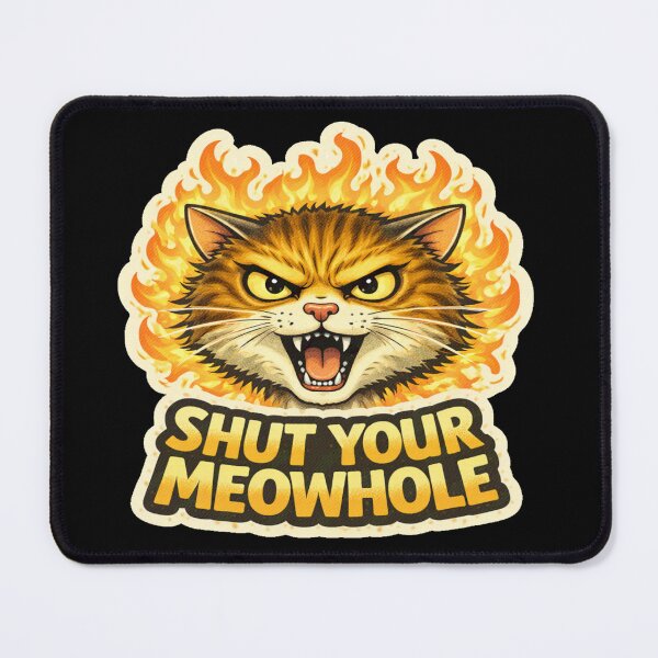 Item preview, Stoner & Psychonaut Cats – Shut Your Meowhole – Gift for Stoners • Retro Comics • Vintage Halftone designed and sold by JacobKAurumhead.