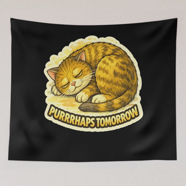 Item preview, Stoner & Psychonaut Cats – Purrrhaps Tomorrow – Gift for Stoners • Retro Comics • Vintage Halftone designed and sold by JacobKAurumhead.