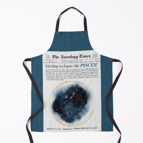 Item preview, Pisces Zodiac Newspaper Style Print – Black & White designed and sold by SaltedBeachPaperie.