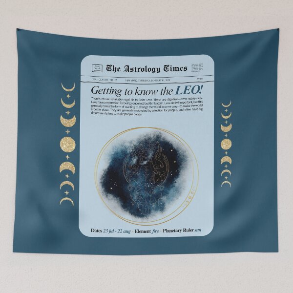 Item preview, Leo Zodiac Newspaper Style Print – Black & White designed and sold by SaltedBeachPaperie.