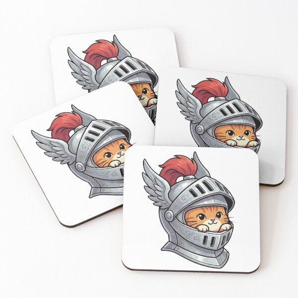 Item preview, Cute Cat in Knight Helmet designed and sold by MythoWorldddd.