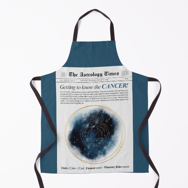 Item preview, Cancer Zodiac Newspaper Style Print – Black & White designed and sold by SaltedBeachPaperie.