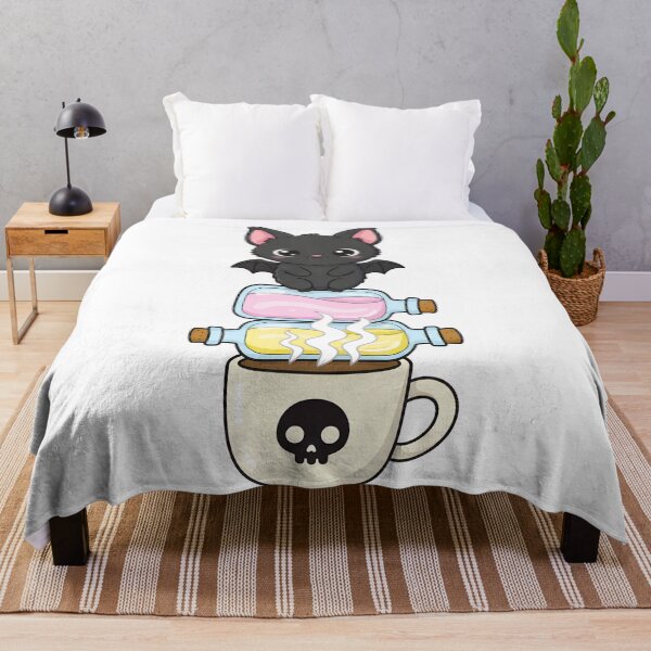 Item preview, Cute Kawaii Bat with Potion Bottles and Skull Mug Illustration designed and sold by Timegraf.