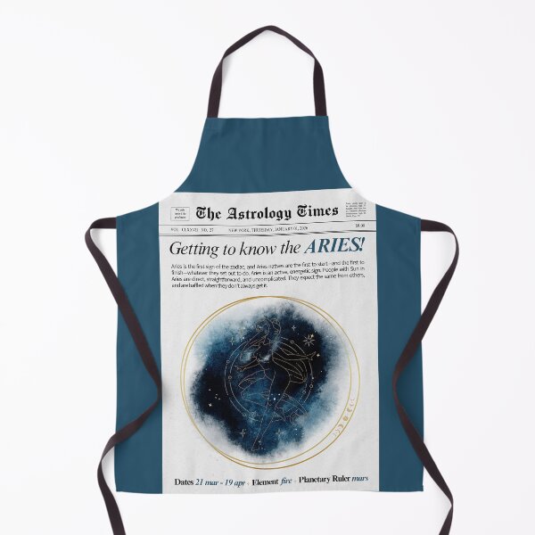 Item preview, Aries Zodiac Newspaper Style Print – Black & White designed and sold by SaltedBeachPaperie.