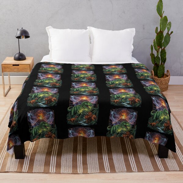 Item preview, T-Rex and Triceratops Dinosaur Volcano Eruption designed and sold by TeeARTHY.