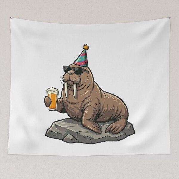 Item preview, Cool Walrus Party Animal Beer Lover designed and sold by k3rstman1.
