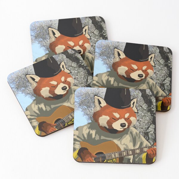 Item preview, Red Panda Guitarist with Gan in Robes designed and sold by KlakkDrawsStuff.
