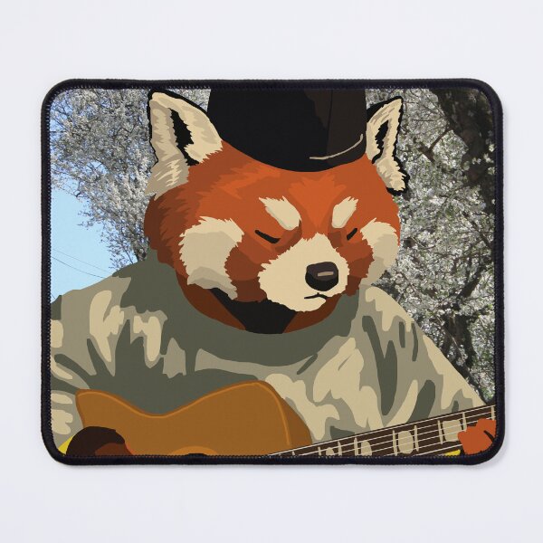 Item preview, Red Panda Guitarist with Gan in Robes designed and sold by KlakkDrawsStuff.