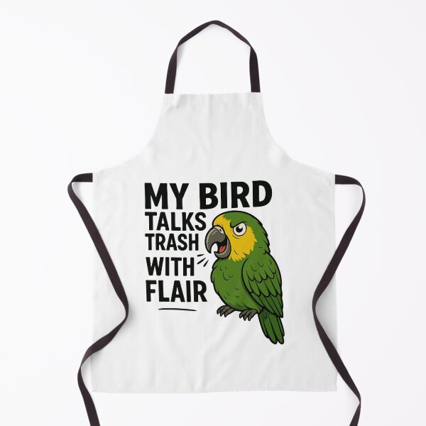 Item preview, My Bird Talks Trash With Flair – Funny Parrot Cartoon designed and sold by storelibertys.