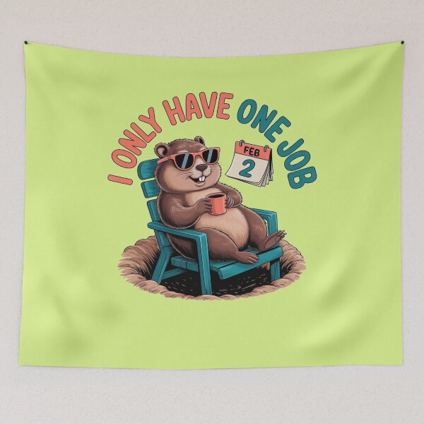 Item preview, FUNNY GROUNDHOG DAY ONE JOB designed and sold by Greenbaby.