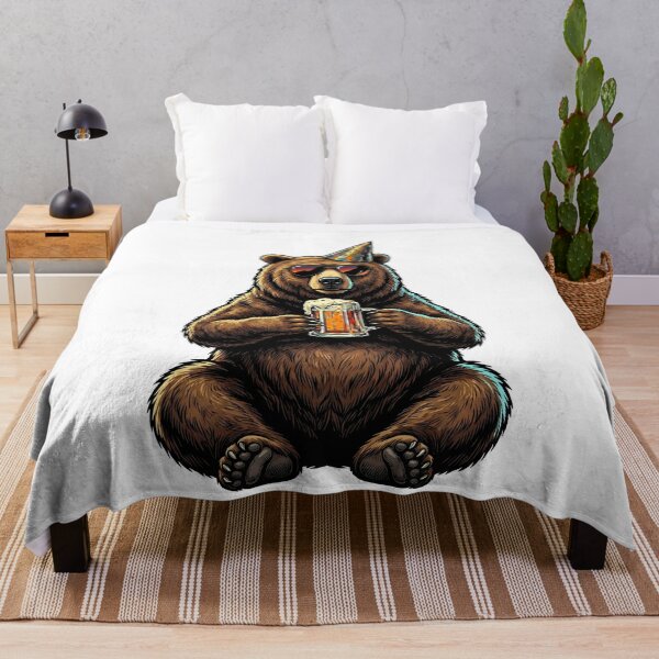 Item preview, Cool Bear Party Animal Drinking Beer designed and sold by k3rstman1.