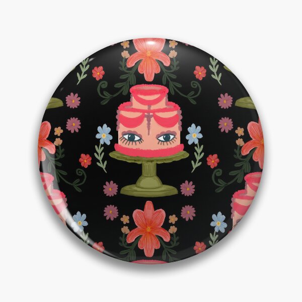Item preview, Cake English all seeing cake tea party Alice in wonderland black folk art with this whimsical t-shirt design, illustrated by artist Jemma Jamie Skidmore  designed and sold by Jemma Jamie Skidmore.