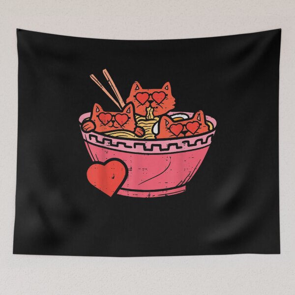 Item preview, Vintage Valentine Suchi Ramen Cats designed and sold by BASKF.