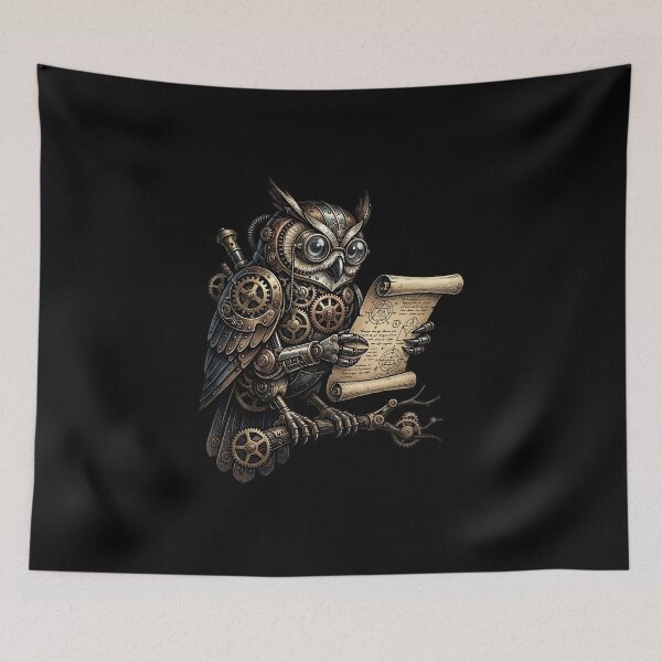 Item preview, Steampunk Scholar Owl Illustration designed and sold by HoruxDesign.