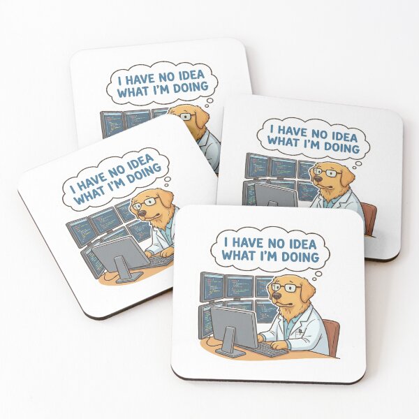 Item preview, I Have No Idea What I'm Doing Sticker - Funny Dog Computer Meme designed and sold by SynthesisStudio.