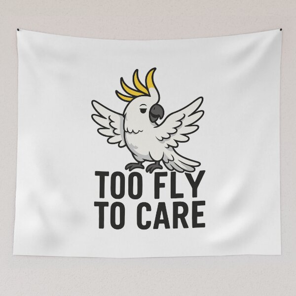 Item preview, Too Fly To Care – Cool Cockatoo Cartoon designed and sold by storelibertys.