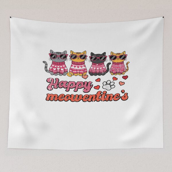 Item preview, Happy Meowentines Vintage Valentine Cat designed and sold by BASKF.