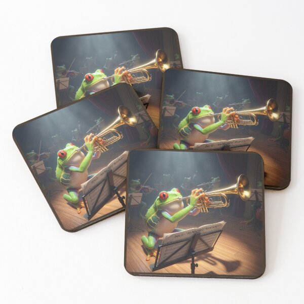 Item preview, Red-Eyed Tree Frog Plays a Rousing Trumpet Solo designed and sold by Tridentulus.