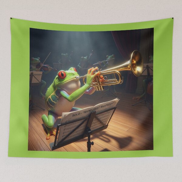 Item preview, Red-Eyed Tree Frog Plays a Rousing Trumpet Solo designed and sold by Tridentulus.