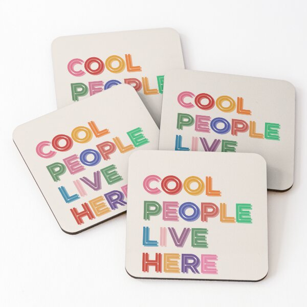 Item preview, Cool People Live Here Colorful 3D Typography designed and sold by SaltedBeachPaperie.