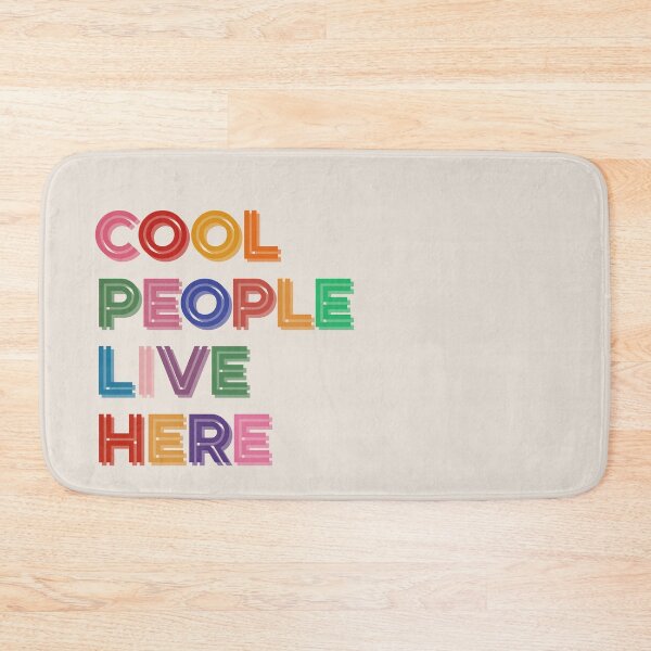 Item preview, Cool People Live Here Colorful 3D Typography designed and sold by SaltedBeachPaperie.