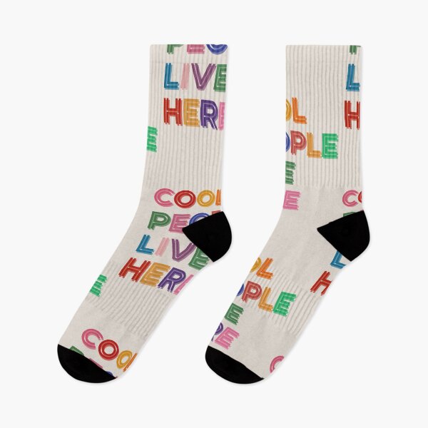 Item preview, Cool People Live Here Colorful 3D Typography designed and sold by SaltedBeachPaperie.