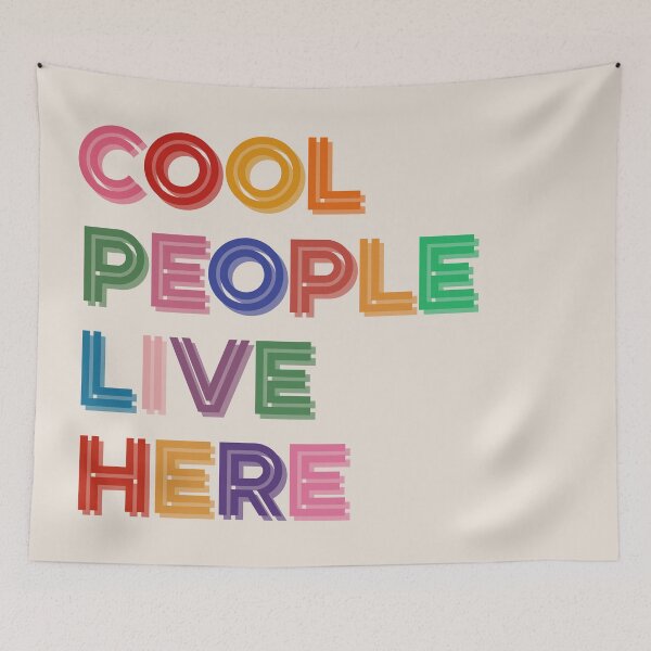 Item preview, Cool People Live Here Colorful 3D Typography designed and sold by SaltedBeachPaperie.