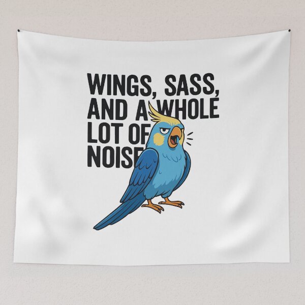 Item preview, Wings, Sass, and a Whole Lot of Noise – Funny Cockatiel designed and sold by storelibertys.