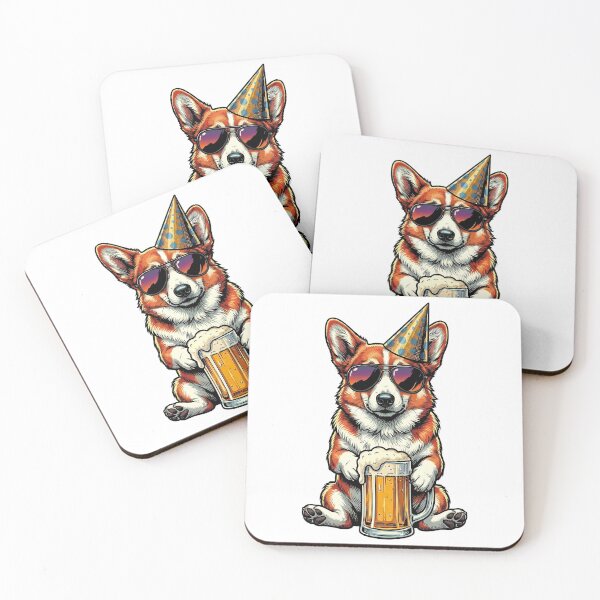Item preview, Corgi Party Animal Dog Beer Sunglasses designed and sold by k3rstman1.