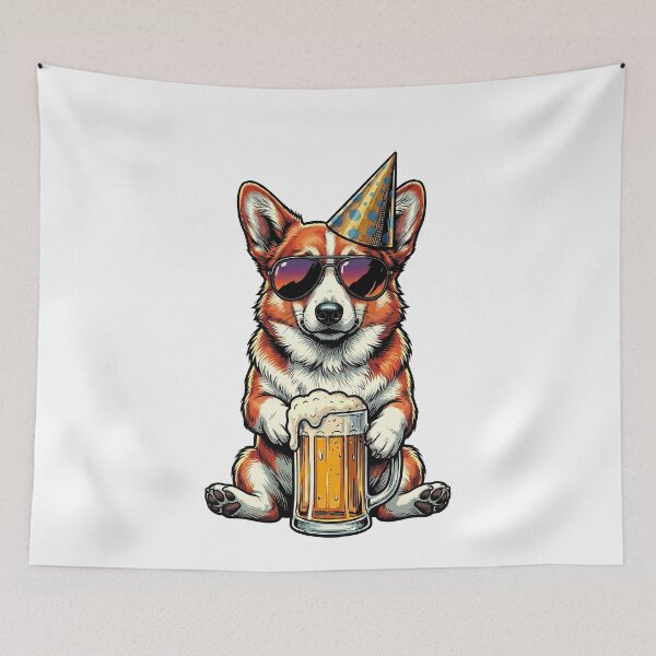 Item preview, Corgi Party Animal Dog Beer Sunglasses designed and sold by k3rstman1.