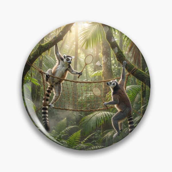 Item preview, Ring-Tailed Lemurs Play Badminton designed and sold by Tridentulus.