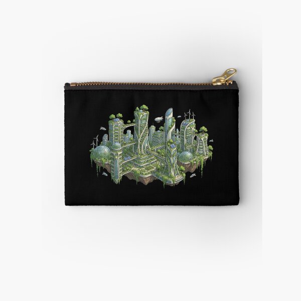 Item preview, Solarpunk City Vertical Garden Art designed and sold by HoruxDesign.